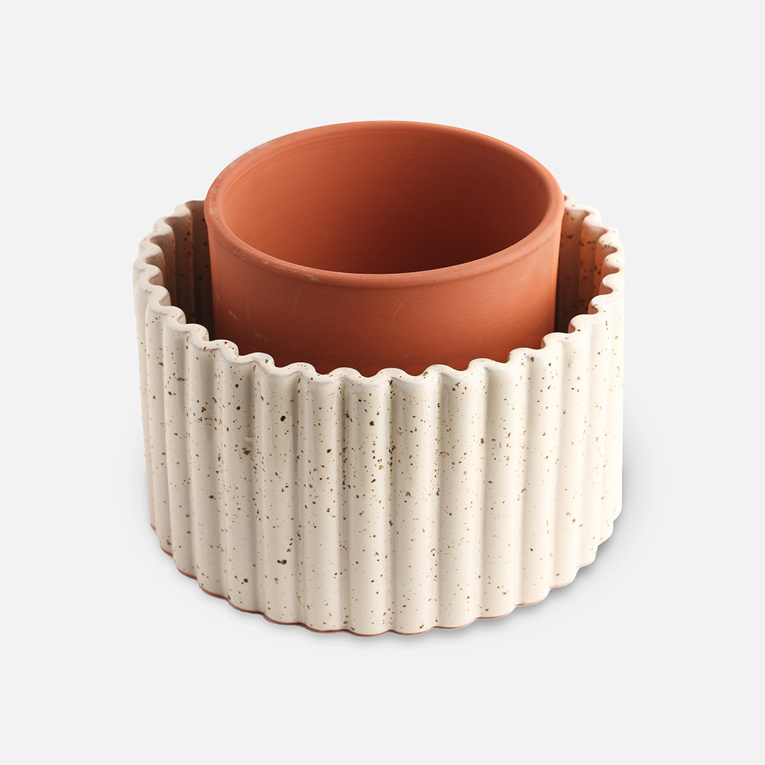 Paula valkoinen itsekasteluruukku M - Image 3